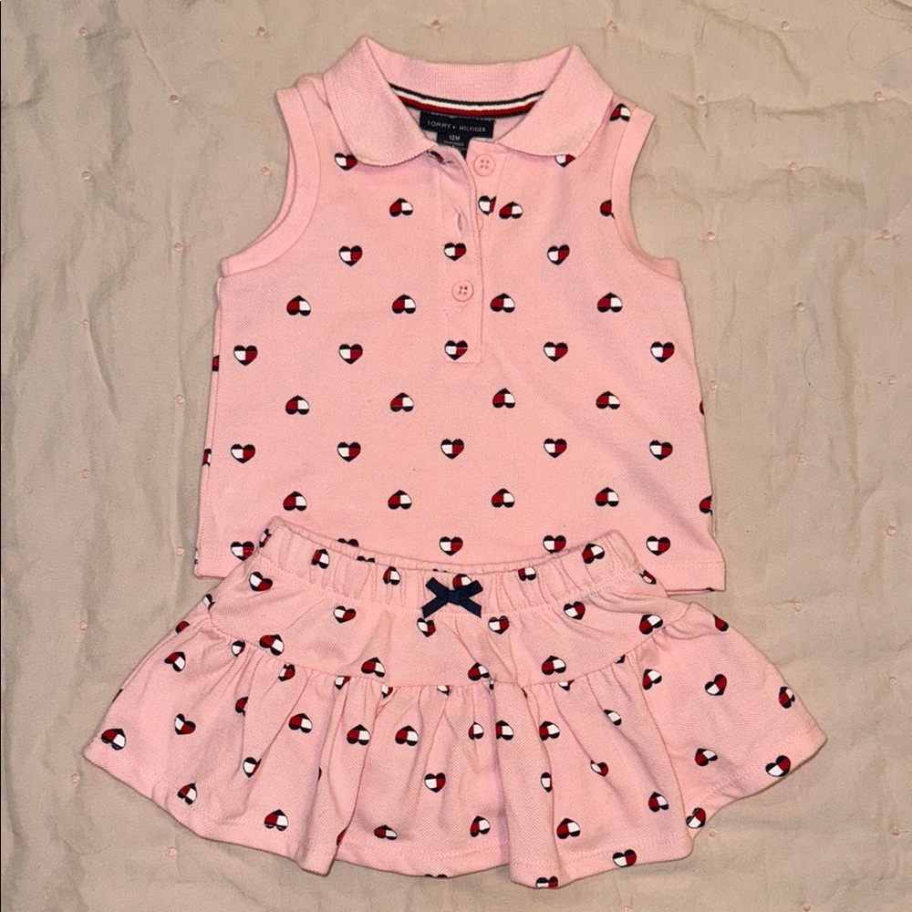 Tommy Hilfiger Kids Pink Heart Matching Set
